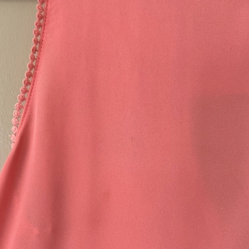 Elodie Bubble Gum Pink Racer Back Tank Top Embroidered sleeves size Small - Picture 3 of 6
